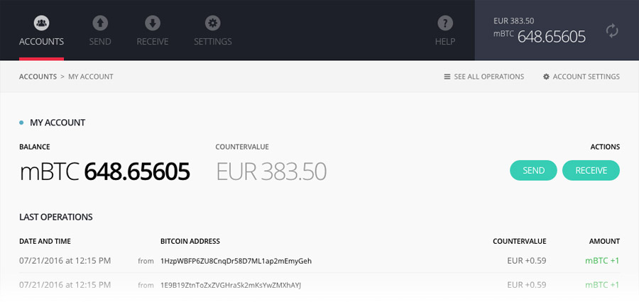 Ledger Nano S: Chrome applicatie